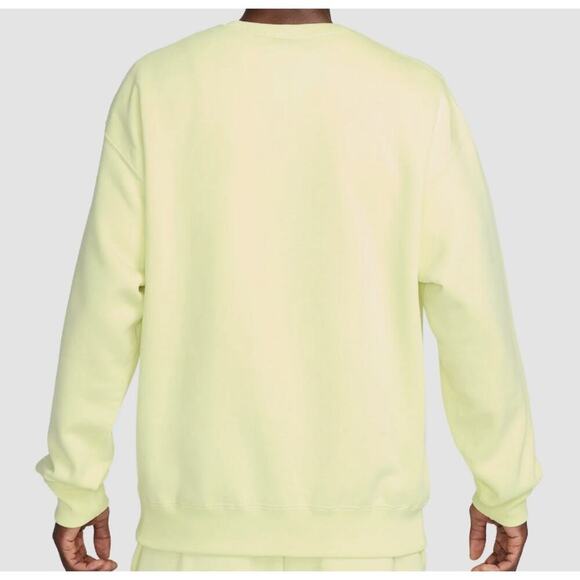 Nike Solo Swoosh Men's Fleece Crew Sweatshirt Yellow Neon XXL Tall DX1361-331 - Picture 2 of 11